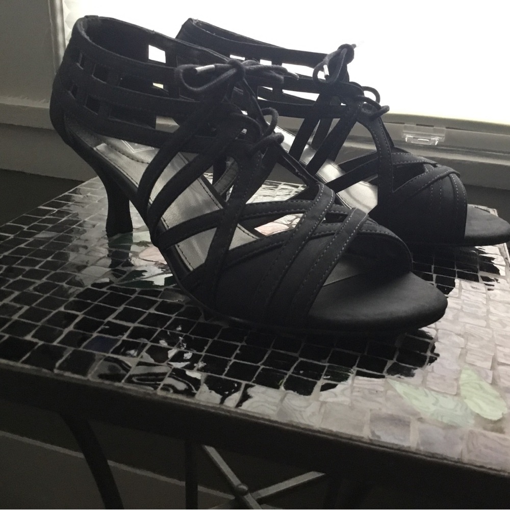 Elegant Black Strappy Heels